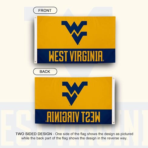 Desert Cactus West Virginia University WVU Flag - 3 x 5 Feet Mountaineers Banner, Indoor/Outdoor Durable Fabric, 100% Polyester Design (Style 8) in Saudi Arabia