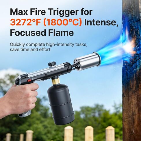 SUNCOZE Propane Torch Blowtorch with One-Touch Max Fire, 3272F Flame Thrower Gun with Adjustable Flame & Safety Lock, Powerful Torch for Searing Steak, Charcoal Lighter (Tank Not Included) in Saudi Arabia