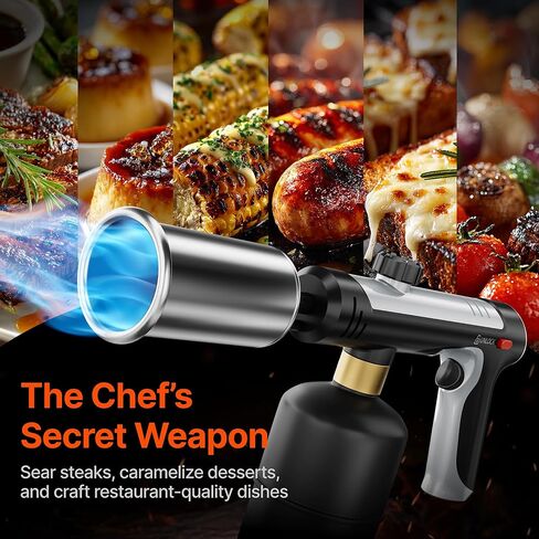 SUNCOZE Propane Torch Blowtorch with One-Touch Max Fire, 3272F Flame Thrower Gun with Adjustable Flame & Safety Lock, Powerful Torch for Searing Steak, Charcoal Lighter (Tank Not Included) in Saudi Arabia
