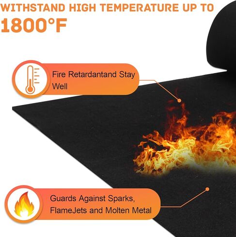 4 Pack 20" X 24" Carbon Felt Welding Blanket Fireproof Carbon Felt Wick Heat Resistant Fabric 1800°F High Temp Insulation Pad, Flame Retardant Protective Mat for Soldering Welding Brazing Plumbing in Saudi Arabia