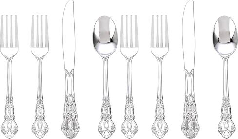 40PCS Gold Plastic Silverware - Heavy Duty Elegant Disposable Utensils - Gold Plastic Cutlery Set Includes 20 Forks, 10 Spoons, 10 Knives for Dinner, Parties, Weddings in Saudi Arabia