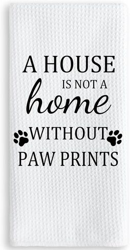 TNUW Dog Themed Gifts Kitchen Towels 16'24', Dogs Mom Gifts for Women, Dog Decorations for The Home, House Warming Gift New Home, Paw Prints Kitchen Tea Hand Towels in Saudi Arabia