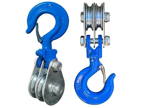 2 Ton Snatch Block with 360 Degree Swivel Hook Double Pulley for 3/8" Wire Rope Heavy Duty Pulley Lifting Block for Traction Truck Small Lifting Trolley Winch Parts (2 ton,1) in Saudi Arabia
