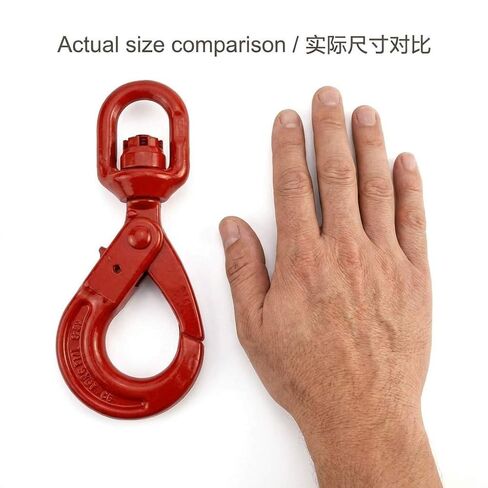 QWORK Grade 80 Forged Swivel Self-Locking Hook, 7100Lb – Heavy Load Chain Connector for Hoisting, Rigging & Lifting in Saudi Arabia
