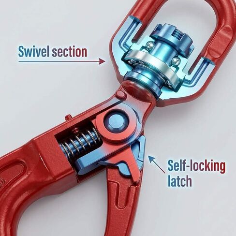 QWORK Grade 80 Forged Swivel Self-Locking Hook, 7100Lb – Heavy Load Chain Connector for Hoisting, Rigging & Lifting in Saudi Arabia