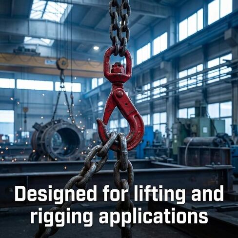 QWORK Grade 80 Forged Swivel Self-Locking Hook, 7100Lb – Heavy Load Chain Connector for Hoisting, Rigging & Lifting in Saudi Arabia