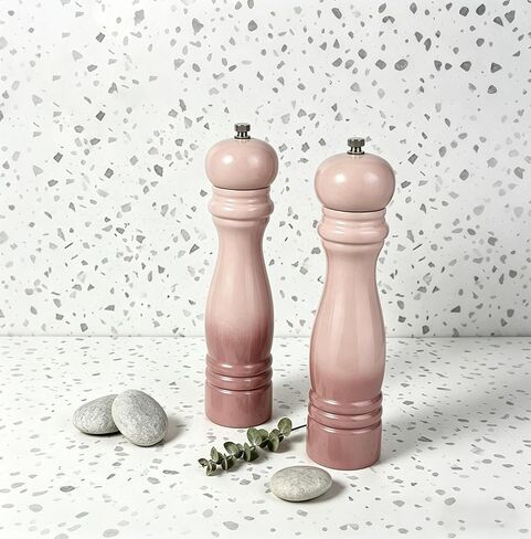 Salt and Pepper Grinder Set, 8.5 Inch, Pink/Grey Gradient Classical Design, 2-Piece (Pink) in Saudi Arabia