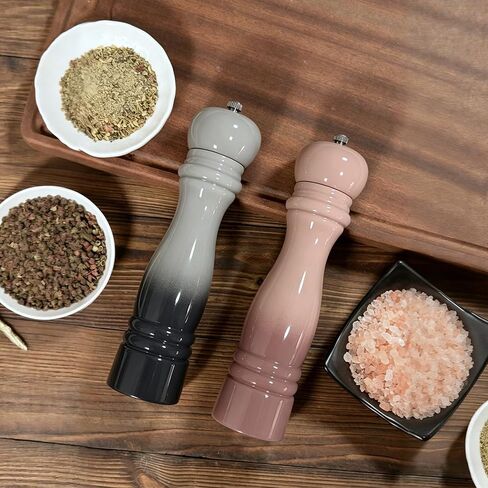 Salt and Pepper Grinder Set, 8.5 Inch, Pink/Grey Gradient Classical Design, 2-Piece (Pink) in Saudi Arabia