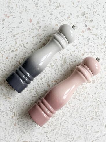 Salt and Pepper Grinder Set, 8.5 Inch, Pink/Grey Gradient Classical Design, 2-Piece (Pink) in Saudi Arabia