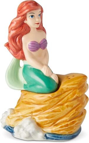 Enesco 6002273 Disney Ceramics The Little Mermaid Ariel on Rock Salt and Pepper Shakers، 3.85 بوصة، متعدد الألوان in Saudi Arabia