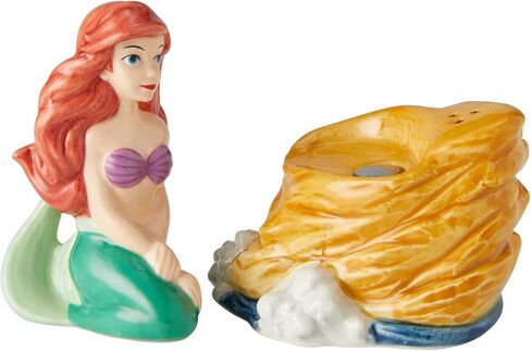 Enesco 6002273 Disney Ceramics The Little Mermaid Ariel on Rock Salt and Pepper Shakers، 3.85 بوصة، متعدد الألوان in Saudi Arabia