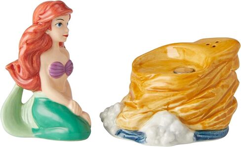 Enesco 6002273 Disney Ceramics The Little Mermaid Ariel on Rock Salt and Pepper Shakers، 3.85 بوصة، متعدد الألوان in Saudi Arabia