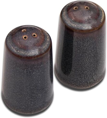 Ceramic Salt and Pepper Shakers,Farmhouse Salt Shaker set of 2, Vintage Spice Shaker for Compact Cooking,Travel,BBQ, Kitchen and Resturant Decor(Caramel Brown) in Saudi Arabia