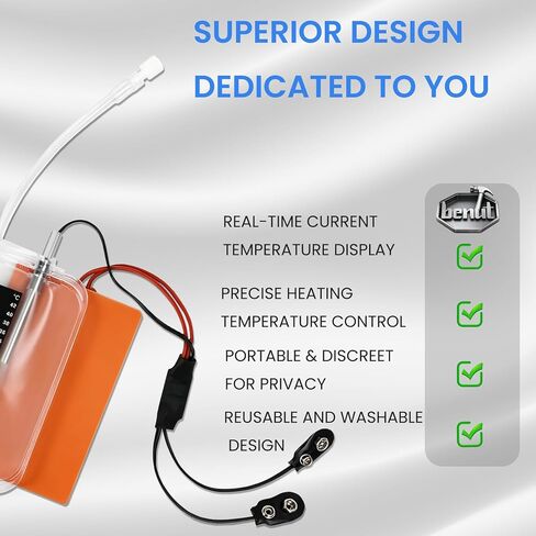 Electric Urine Warmer, Maintains Steady 37°C (98.6°F) for Up to 4 Hours, with Real-Time Temp Strip and Thermal Blanket Wrap, Reuse After Cleaning in Saudi Arabia