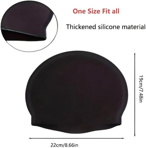 1pc Comfortable Unisex Silicone Swim Cap - Waterproof, Non-Slip, and Elastic - Ideal for Men and Women in Saudi Arabia