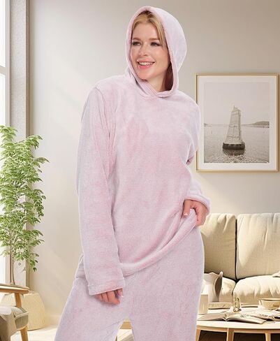 Fleece Pajamas For Women Set 2 Piece Fluffy PJ Sets For Sherpa Womens Flannel Loungewear Set in Saudi Arabia