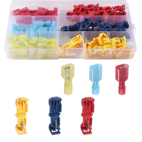 60 Pcs T-Tap Wire Connectors, T-Tap Wire Terminals Self-Stripping Quick Splice Electrical Wire Terminals, Insulated Male Quick Disconnect Spade Terminals Assortment Kit in Saudi Arabia