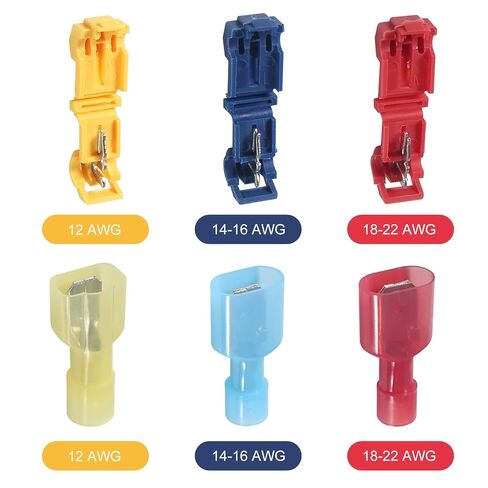 60 Pcs T-Tap Wire Connectors, T-Tap Wire Terminals Self-Stripping Quick Splice Electrical Wire Terminals, Insulated Male Quick Disconnect Spade Terminals Assortment Kit in Saudi Arabia