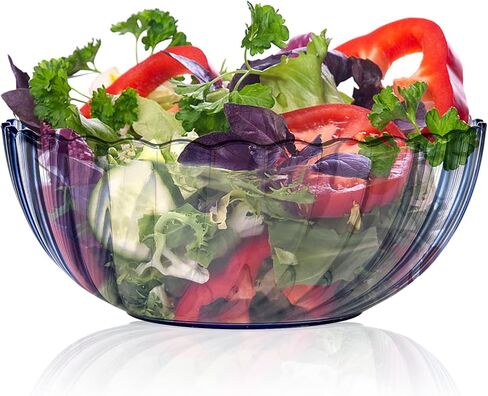 Fasmov 4 Pack Plastic Serving Bowls, Plastic Salad Mixing Bowls, 74oz Break Resistant Plastic Bowls for Salad, Fruit, Popcorn, Chip and Dip, Multicolor in Saudi Arabia