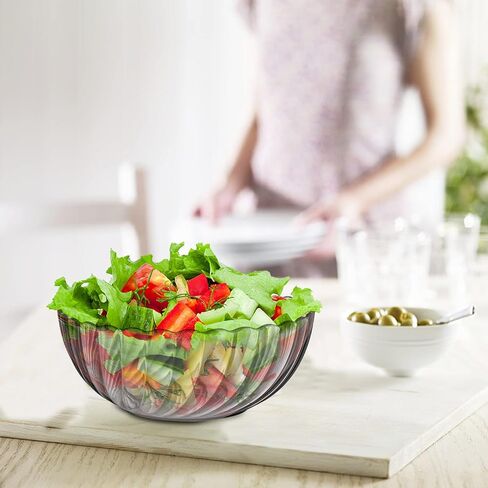 Fasmov 4 Pack Plastic Serving Bowls, Plastic Salad Mixing Bowls, 74oz Break Resistant Plastic Bowls for Salad, Fruit, Popcorn, Chip and Dip, Multicolor in Saudi Arabia