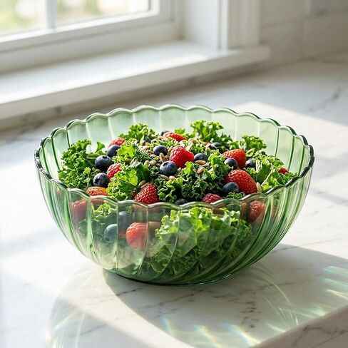 Fasmov 4 Pack Plastic Serving Bowls, Plastic Salad Mixing Bowls, 74oz Break Resistant Plastic Bowls for Salad, Fruit, Popcorn, Chip and Dip, Multicolor in Saudi Arabia