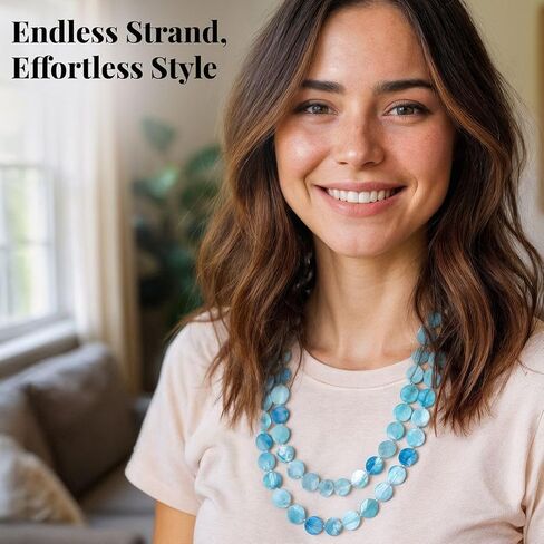 Long Beaded Necklaces for Women - Boho Necklaces for Women Chunky Western Shell- Colorful Beads Beachy Summer Costume Jewelry - Engagement 46 Inches Anniversary Birthday Christmas Gifts for Women in Saudi Arabia