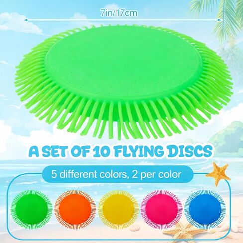 Outus 10 Pcs Water Discs Beach Games Flying Disc Throw & Catch Game Floating Soft Pool Toy Reusable Balls Bombs for Outdoor Splash Beach Water Games Backyard Park Summer Birthday Gifts in Saudi Arabia