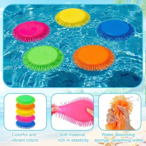 Outus 10 Pcs Water Discs Beach Games Flying Disc Throw & Catch Game Floating Soft Pool Toy Reusable Balls Bombs for Outdoor Splash Beach Water Games Backyard Park Summer Birthday Gifts in Saudi Arabia