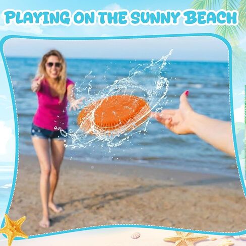 Outus 10 Pcs Water Discs Beach Games Flying Disc Throw & Catch Game Floating Soft Pool Toy Reusable Balls Bombs for Outdoor Splash Beach Water Games Backyard Park Summer Birthday Gifts in Saudi Arabia