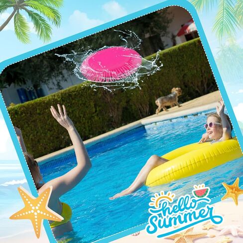 Outus 10 Pcs Water Discs Beach Games Flying Disc Throw & Catch Game Floating Soft Pool Toy Reusable Balls Bombs for Outdoor Splash Beach Water Games Backyard Park Summer Birthday Gifts in Saudi Arabia