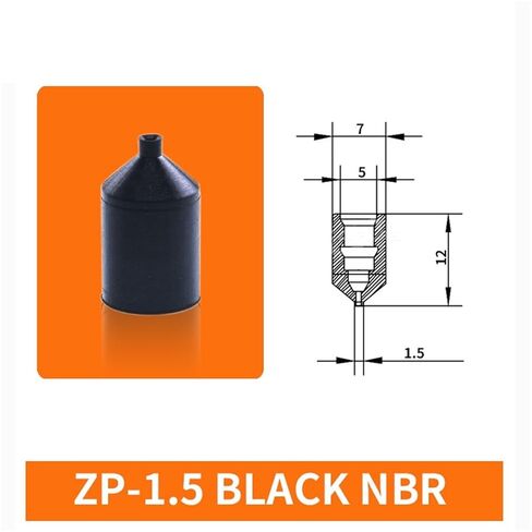 1Pcs White Silicone Vacuum Sucker ZPL-02/03/04 Mini Round Pneumatic Nitrile Butadiene Rubber Vacuum Suction Cup(ZPL-02 Black) in Saudi Arabia