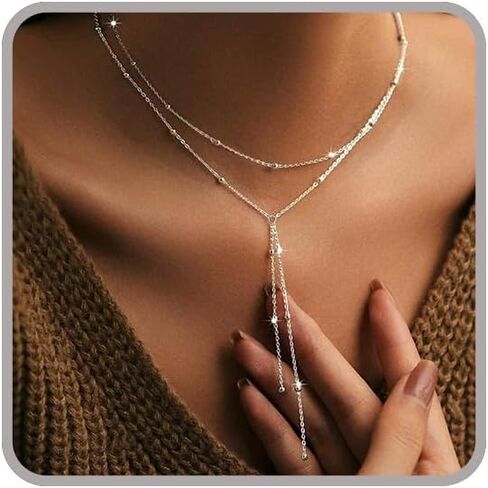 Otxas Lariat Necklace for Women Long Y Shaped Necklaces for Women Drop Necklace Y Shaped Jewelry in Saudi Arabia