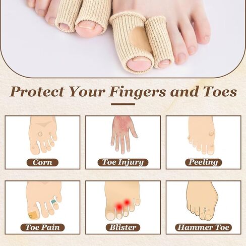 Qunclay 24pcs Toe Protectors Digital Pad Silicone Oil Based Gel Pad Surface Fabric Sleeve Protectors Small Medium for Cushions Corns, Blisters and Ingrown Toenails in Saudi Arabia