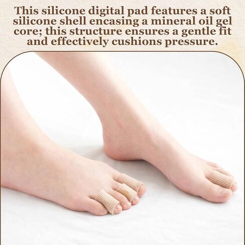Qunclay 24pcs Toe Protectors Digital Pad Silicone Oil Based Gel Pad Surface Fabric Sleeve Protectors Small Medium for Cushions Corns, Blisters and Ingrown Toenails in Saudi Arabia