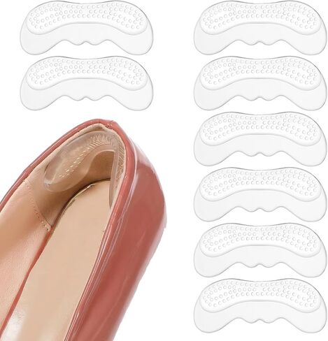 Sibba 4 Pairs Invisible Heel Protect Essential: Clear High Heel Comfort Pads Inserts, Self Adhesive Grips for Loose Shoes, Silicone Shoes Insoles for Blister Prevention & Pain Relief in Saudi Arabia