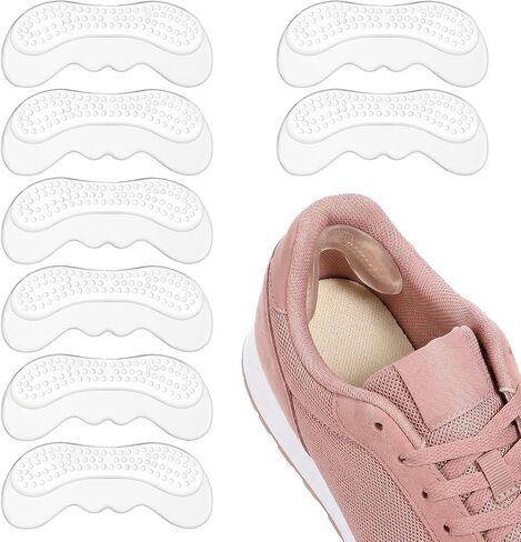 Sibba 4 Pairs Invisible Heel Protect Essential: Clear High Heel Comfort Pads Inserts, Self Adhesive Grips for Loose Shoes, Silicone Shoes Insoles for Blister Prevention & Pain Relief in Saudi Arabia