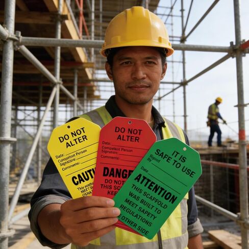 25 Set Danger Caution Attention Sign Scaffold Status Tag Do Not Alter OSHA Safety Inspection Warning Sign Tag Card for Out of Service, Equipment Repair in Saudi Arabia