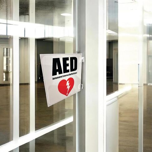 (2 حزمة) علامة درهم | لافتات موقع AED لأجهزة تنظيم ضربات القلب | AED داخل علامة الإسعافات الأولية لوضع علامات على خزانة الحائط | 6 × 6 بوصة مع التركيبات in Saudi Arabia