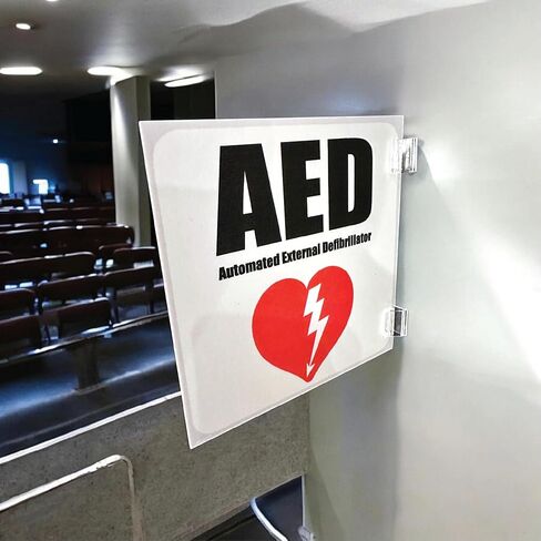 (2 حزمة) علامة درهم | لافتات موقع AED لأجهزة تنظيم ضربات القلب | AED داخل علامة الإسعافات الأولية لوضع علامات على خزانة الحائط | 6 × 6 بوصة مع التركيبات in Saudi Arabia