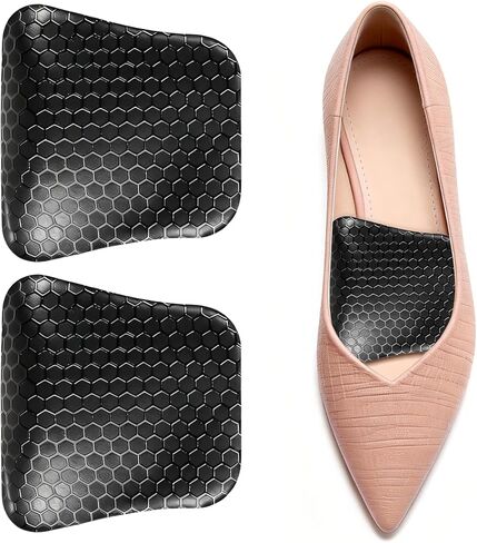 LeaOcaao Arch Support Inserts Women for Flat Feet(2 Pcs), Compact Travel-Ready Gel Arch Inserts for Plantar Fasciitis Relief with Adhesive Arch Pad - Relieve Pressure and Feet Painn (Black) in Saudi Arabia
