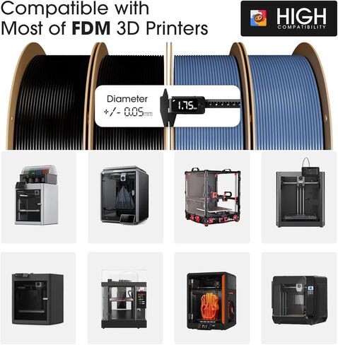 حزمة eSUN 6 كجم خيوط أساسية PETG 1.75 مم، خيوط طباعة ثلاثية الأبعاد لامعة عالية المتانة، 6 بكرات بوزن 1 كجم (2.2 رطل) خيوط طابعة ثلاثية الأبعاد PETG، حزمة ألوان عامة in Saudi Arabia