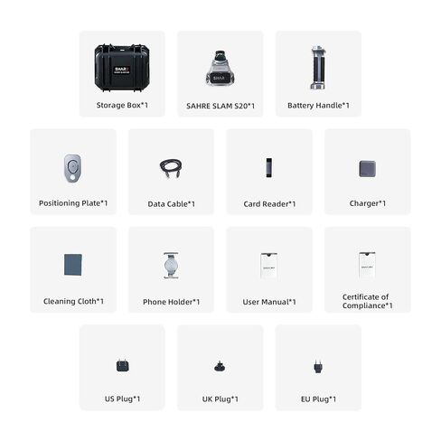 SHARE SLAM S20 3D LiDAR Scanner,Handheld Professional Surveying Design Architecture Scanning Measurement Spatial Camera Point Cloud 3DGS,Indoor and Outdoor Spaces, 1-Inch Sensor Accuracy 1cm 70m Range in Saudi Arabia