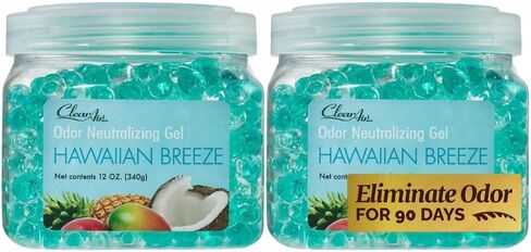 Clear Air Odor Eliminator Gel Beads - 12 oz, Pack of 2 - Air Freshener Made with Essential Oils - Eliminates Odors in Bathrooms, Cars, Boats, RVs & Pet Areas - Apple Cinnamon Scent in Kuwait