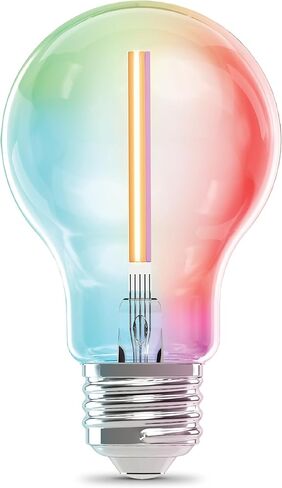 Feit Electric Smart LED Light Bulb, 40W Eq, Color Changing, Dimmable, Works with Alexa & Google Home, Wi-Fi Enabled, Straight Filament Glass Design, 90+ CRI, 15,000-Hour Lifetime, A1940/CL/RGBW/FIL/AG in Saudi Arabia