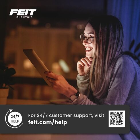 Feit Electric Smart LED Light Bulb, 40W Eq, Color Changing, Dimmable, Works with Alexa & Google Home, Wi-Fi Enabled, Straight Filament Glass Design, 90+ CRI, 15,000-Hour Lifetime, A1940/CL/RGBW/FIL/AG in Saudi Arabia