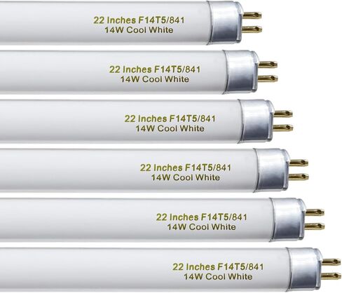 amgolibi T5 14W 4100K Fluorescent Tube, 22 Inches F14T5/841 Straight Fluorescent Bulb, F14T5/CW Fluorescent Lamp for Counter and Cabinet Fixture, Cool White 1250 Lumen G5 Base in Saudi Arabia