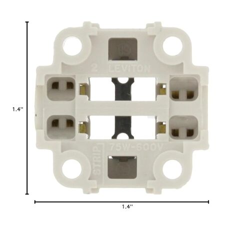 Leviton 75W GX24q-3 Lamp Base 26W 4-Pin Screw-Down Compact Fluorescent Lampholder, 26725-419, White in Saudi Arabia