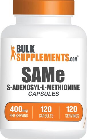 BulkSupplements.com نفس الكبسولات - S-Adenosyl-L-Methionine، نفس الملحق - خالي من الغلوتين، كبسولة واحدة لكل وجبة (400 مجم)، 120 كبسولة (عبوة من 1) in Saudi Arabia