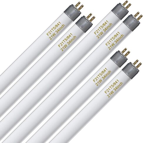 amgolibi T5 14W 4100K أنبوب فلورسنت، 22 بوصة F14T5/841 لمبة فلورسنت مستقيمة، F14T5/CW مصباح فلورسنت للعداد وتركيبات الخزانة، أبيض بارد 1250 لومن G5 قاعدة in Kuwait