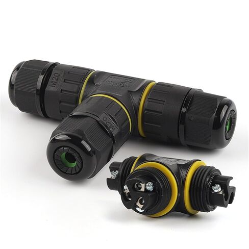 M20 T شكل موصل 3 دبوس 4 سلك كهربائي محطة سريعة للاتصال كابل في الهواء الطلق 1 قطعة (4P 5.0-9.0 مللي متر) in Kuwait